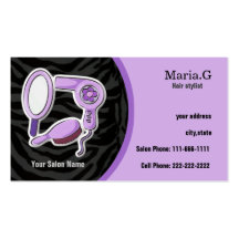 Businesscards pourpres de salon de coiffure cartes de visite personnelles