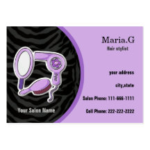 Businesscards pourpres de salon de coiffure cartes de visite professionnelles