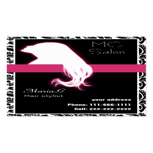 Businesscards roses de salon carte de visite