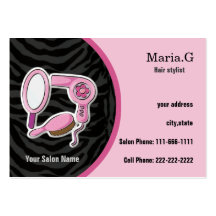 Businesscards roses de salon de coiffure modèle de carte de visite