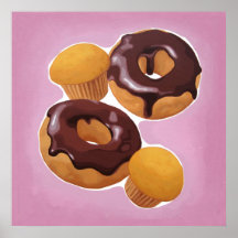 Butées toriques et petit pain de chocolat posters