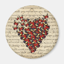 Butterfies vintages romantiques aimant