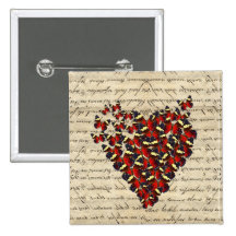 Butterfies vintages romantiques badge