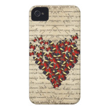 Butterfies vintages romantiques coques Case-Mate iPhone 4