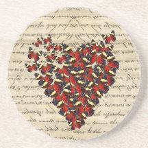 Butterfies vintages romantiques dessous de verres