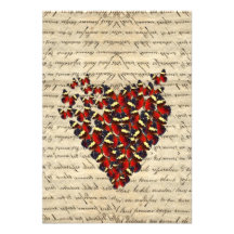Butterfies vintages romantiques invitations personnalisées