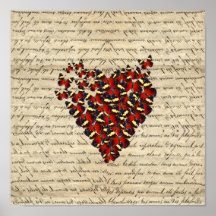 Butterfies vintages romantiques poster