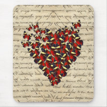 Butterfies vintages romantiques tapis de souris