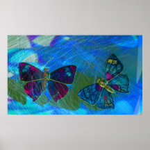 Butterflys dans la fontaine posters