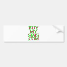 BuyMyStats.com 3D Logo Green w/ Maroon Shadow Bumper Sticker