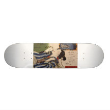 C. de peinture japonais 1800's planches à roulettes customisées