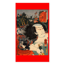 C. de peinture japonais samouraï 1800's carte de visite