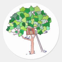 Cabane dans un arbre autocollant