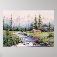 CABINE de MONTAGNE par SHARON SHARPE Posters