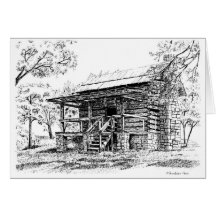Cabine juste de verger carte de vœux
