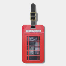 Cabine téléphonique rouge de Londres Étiquette De Bagage