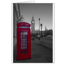 Cabine téléphonique rouge de Londres Carte De Vœux