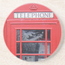 Cabine téléphonique rouge de Londres Dessous De Verres