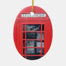 Cabine téléphonique rouge de Londres Ornement De Noël