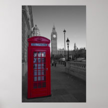 Cabine téléphonique rouge de Londres Affiches