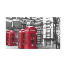 Cabines téléphoniques rouges impression sur toile