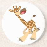 Caboteur chevauchant de girafe de bande dessinée m dessous de verres