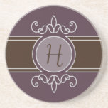 Caboteur classique de monogramme de récolte de pru dessous de verres