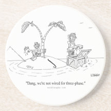 Caboteur de bande dessinée d'île dessous de verres
