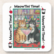 Caboteur de chat de MeowTini (bourgeon et élégant) Dessous-de-verre