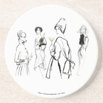 Caboteur de dames de Champagne dessous de verres