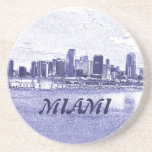 Caboteur de dessin d'horizon de Miami FL Dessous De Verre