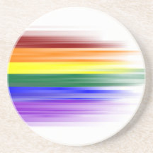 Caboteur de grès de drapeau d'arc-en-ciel dessous de verres