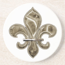 Caboteur de grès de Large Fleur de Lis Design Dessous De Verres