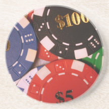 Caboteur de jetons de poker dessous de verre