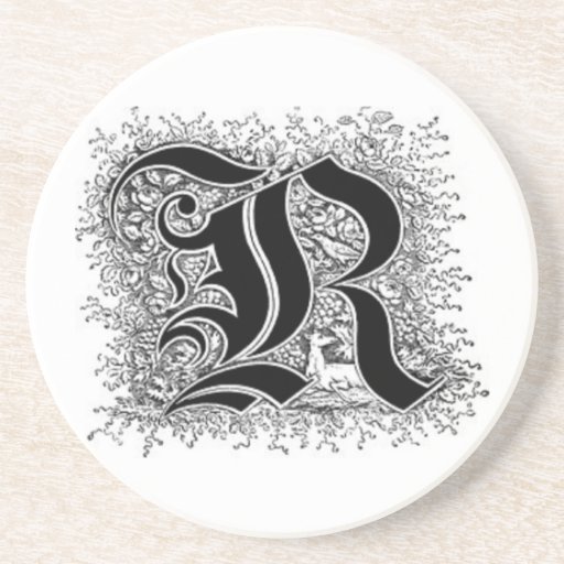 Caboteur de la lettre R de calligraphie Dessous De Verres