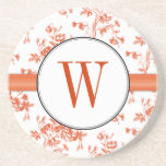 Caboteur de monogramme de roses rouges de Toile Dessous De Verre