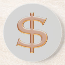 Caboteur de symbole dollar dessous de verres