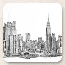 Caboteur d'encre d'horizon de New York Sous-bock