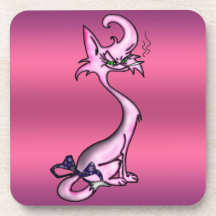 Caboteur drôle de liège de chat dessous-de-verre