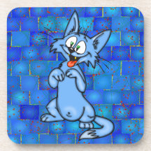 Caboteur drôle de liège de chat dessous-de-verre