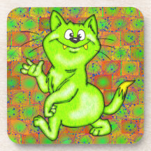Caboteur drôle de liège de chat dessous-de-verre