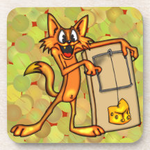 Caboteur drôle de liège de chat dessous-de-verre