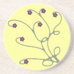 Caboteur floral de tourbillonnement de grès de vig dessous de verre