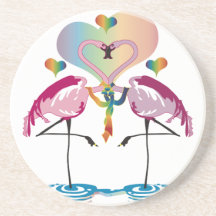 Caboteur gai de flamants dessous de verres