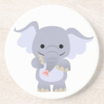 Caboteur heureux d'éléphant de bande dessinée dessous de verres