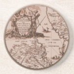 Caboteur historique de grès de carte dessous de verres