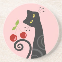 Caboteur lunatique de chat dessous de verres