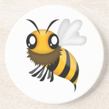 Caboteur mignon de boissons de grès d'abeille dessous de verre