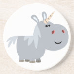 Caboteur mignon de licorne de bande dessinée d'Uns dessous de verres