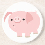 Caboteur mignon de porc de bande dessinée dessous de verres